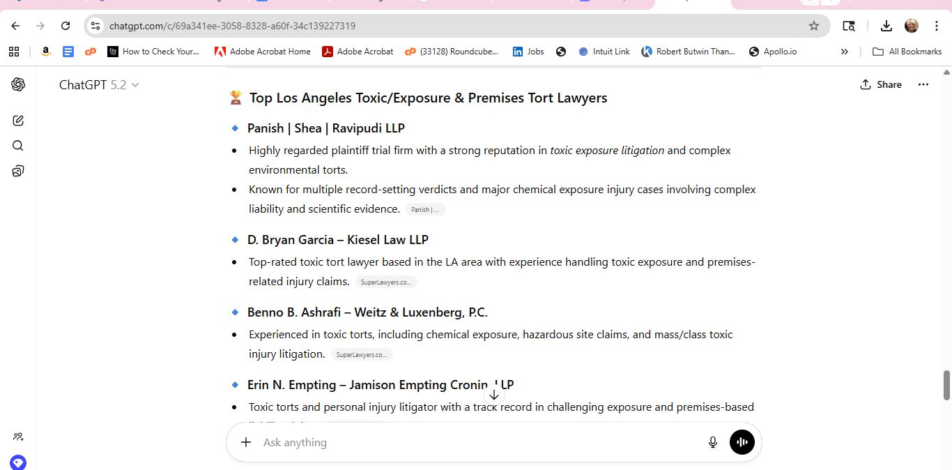 AI response screenshot for Alder Law - ChatGPT