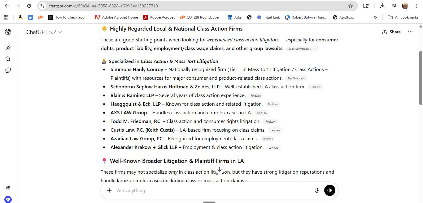AI response screenshot for Arias Sanguinetti - ChatGPT