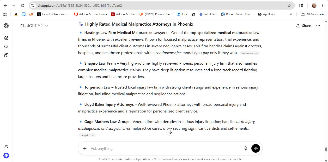 AI response screenshot for Begam Marks - ChatGPT