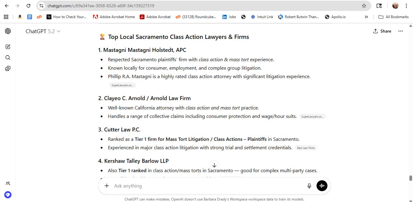 AI response screenshot for Dreyer Babich - ChatGPT