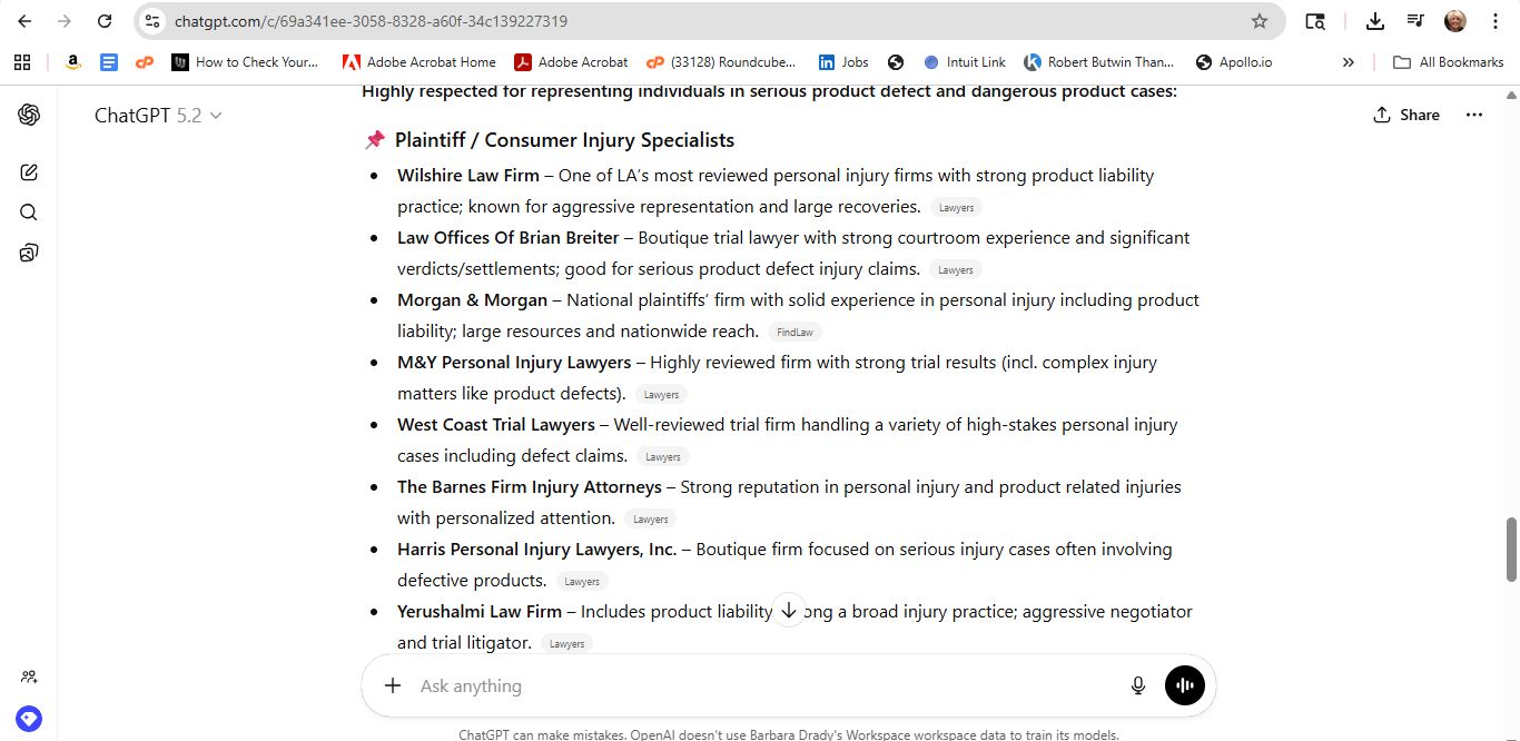 AI response screenshot for Greene Broillet - Google AI Overview