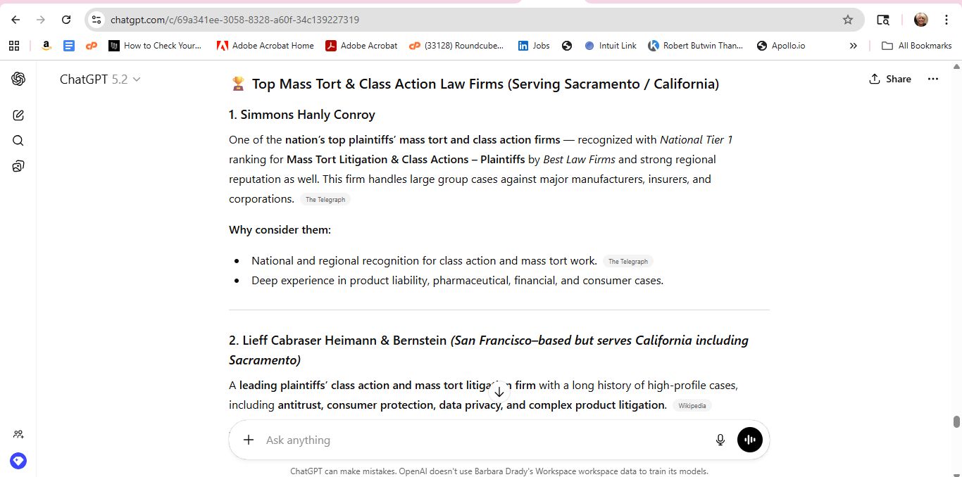 AI response screenshot for Kershaw Talley - ChatGPT