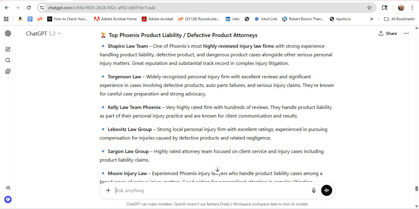 AI response screenshot for Plattner Verderame - ChatGPT