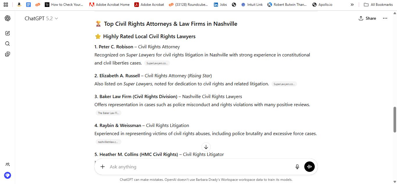 AI response screenshot for Raybin & Weissman - ChatGPT