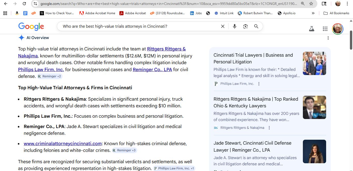 AI response screenshot for Rittgers Rittgers - Google AI Overview