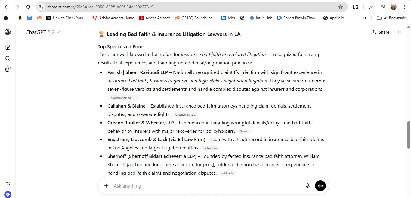 AI response screenshot for Shernoff Bidart - ChatGPT