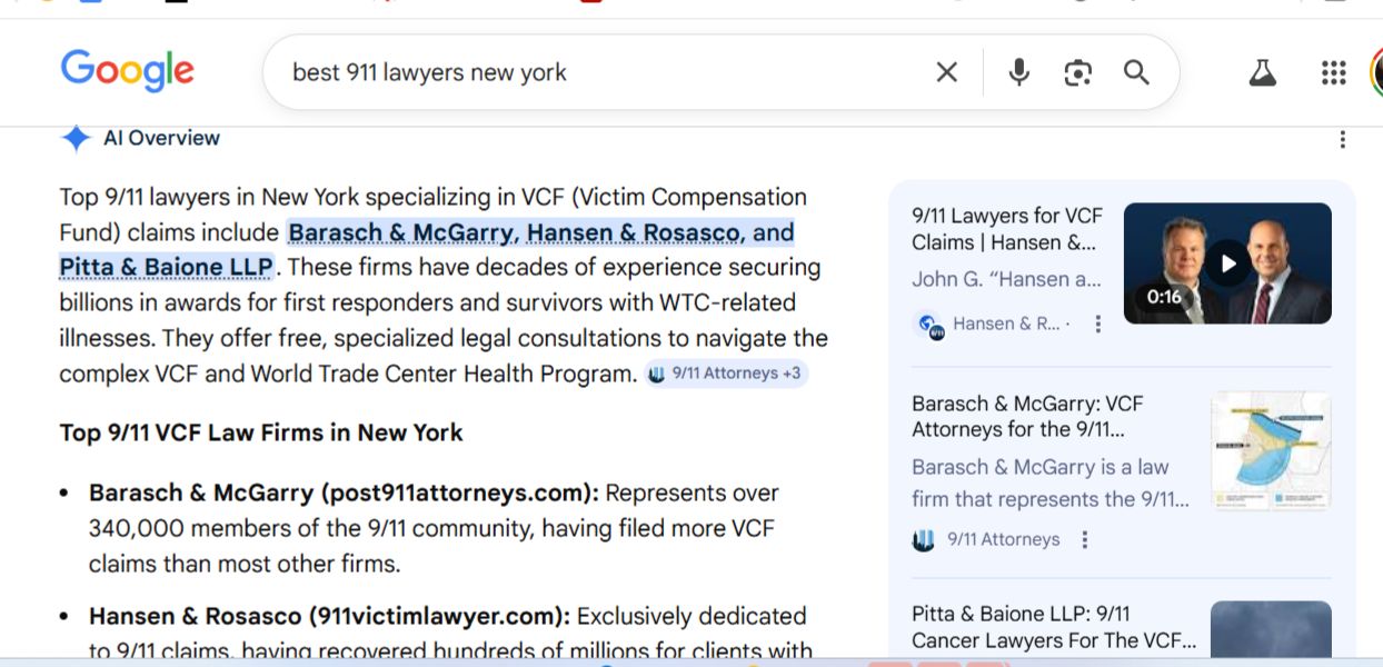 AI response screenshot for Sullivan Papain - Google AI Overview